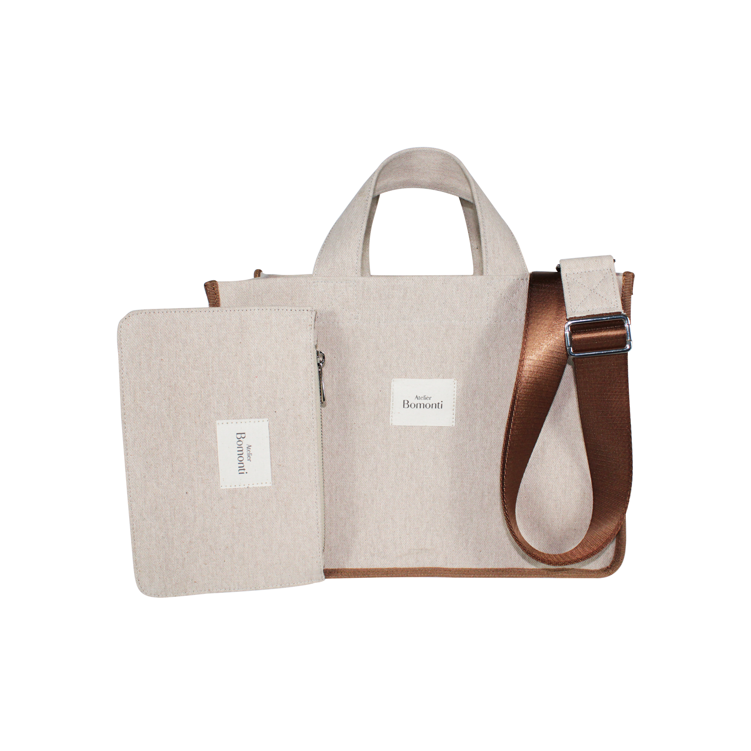 Hishi Rj Tote Bag Beige Kanvas Çanta