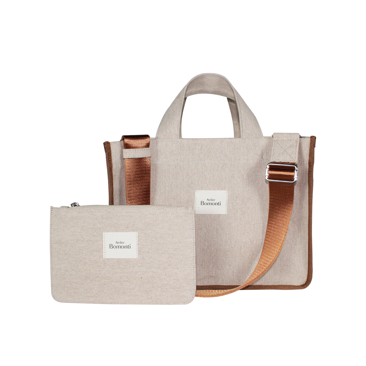 Hishi Rj Tote Bag Beige Kanvas Çanta