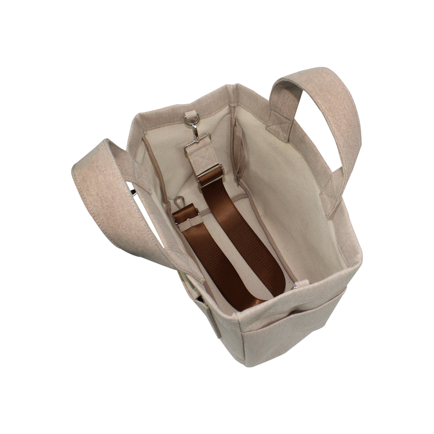 Hishi Tote Bag Beige Kanvas Çanta