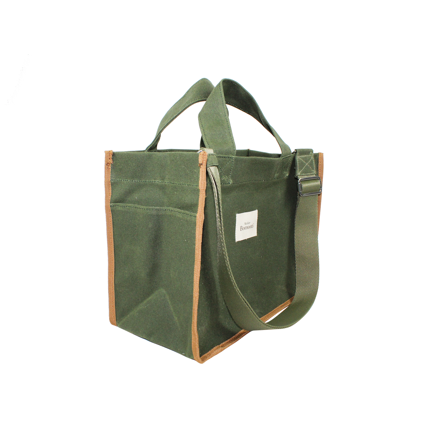 Hishi Rj Tote Bag Koyu Khaki Mumlu Kanvas Çanta