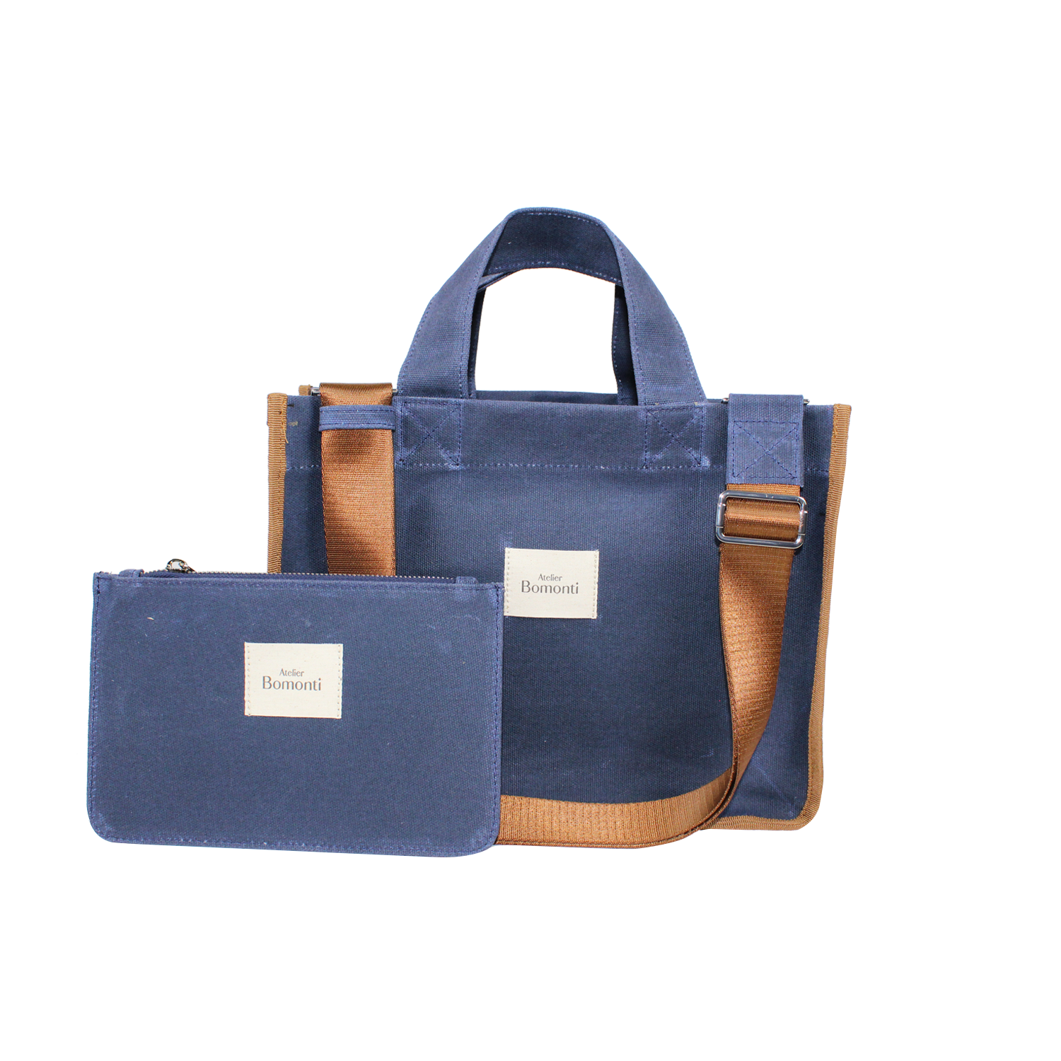 Hishi Rj Tote Bag Navy Blue Mumlu Kanvas Çanta