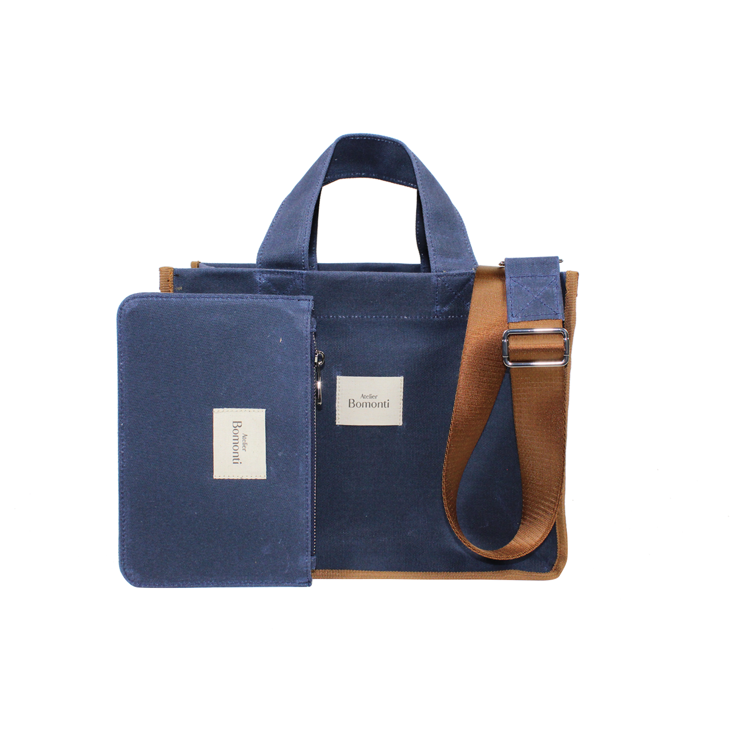 Hishi Rj Tote Bag Navy Blue Mumlu Kanvas Çanta