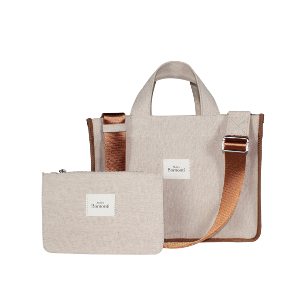 Hishi Rj Tote Bag Beige Kanvas Çanta