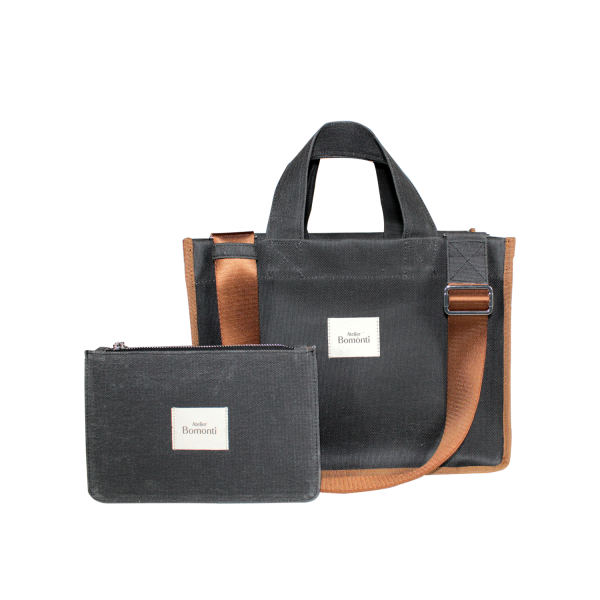 Hishi Rj Tote Bag Antrasit Taba